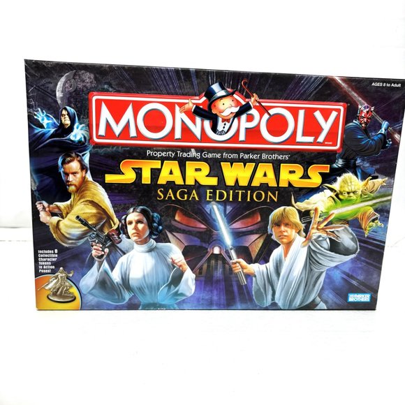 Monopoly Star Wars Saga Edition Board Game Complete Set Collectible 2005 - Picture 2 of 14